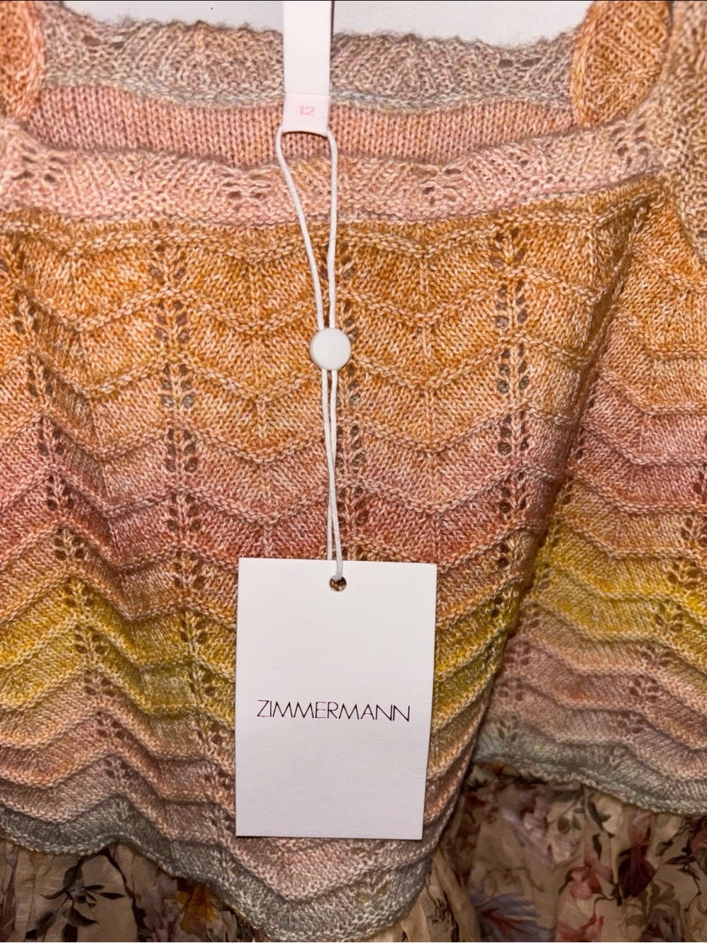 New! Zimmermann Tallow Floral Crochet Knit Dress Peach & Yellow 🌼 12y NWT! - Picture 14 of 15